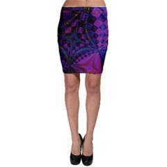 Background Silky Geometric Fractal Bodycon Skirt by Wegoenart