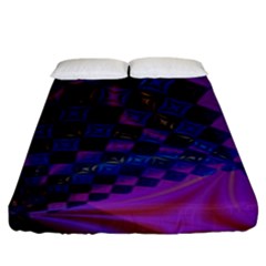 Background Silky Geometric Fractal Fitted Sheet (king Size) by Wegoenart