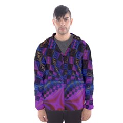 Background Silky Geometric Fractal Men s Hooded Windbreaker by Wegoenart