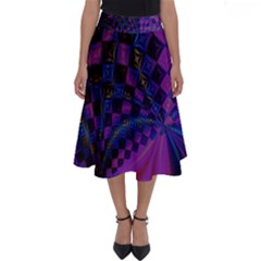 Background Silky Geometric Fractal Perfect Length Midi Skirt by Wegoenart