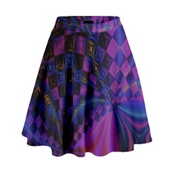 Background Silky Geometric Fractal High Waist Skirt by Wegoenart