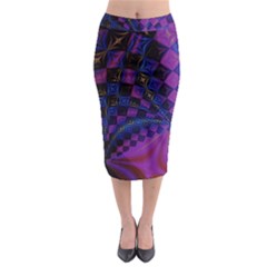 Background Silky Geometric Fractal Midi Pencil Skirt by Wegoenart