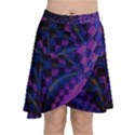 Background Silky Geometric Fractal Chiffon Wrap Front Skirt View1