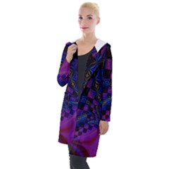 Background Silky Geometric Fractal Hooded Pocket Cardigan by Wegoenart