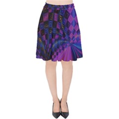 Background Silky Geometric Fractal Velvet High Waist Skirt by Wegoenart