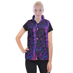 Background Silky Geometric Fractal Women s Button Up Vest by Wegoenart