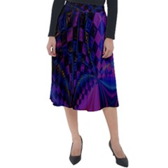 Background Silky Geometric Fractal Classic Velour Midi Skirt  by Wegoenart