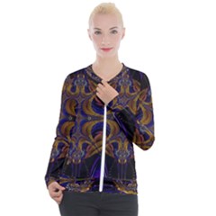 Abstract Art Artwork Fractal Casual Zip Up Jacket