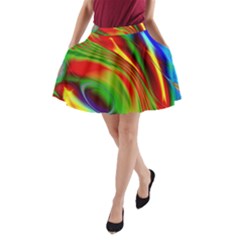 Artwork Digital Art Fractal Colors A-line Pocket Skirt by Wegoenart