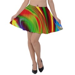 Artwork Digital Art Fractal Colors Velvet Skater Skirt