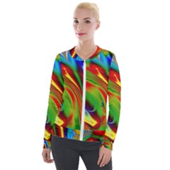 Artwork Digital Art Fractal Colors Velour Zip Up Jacket by Wegoenart