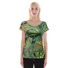 Design Background Concept Fractal Cap Sleeve Top by Wegoenart