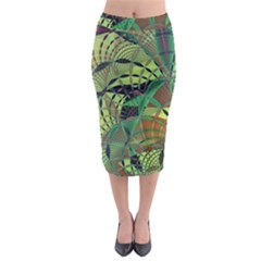 Design Background Concept Fractal Midi Pencil Skirt by Wegoenart