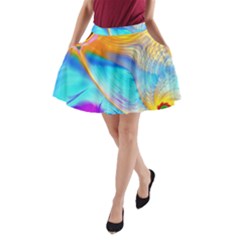 Artwork Digital Art Fractal Colors A-line Pocket Skirt by Wegoenart