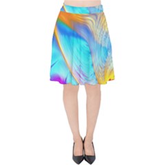 Artwork Digital Art Fractal Colors Velvet High Waist Skirt by Wegoenart