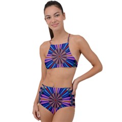 Artwork Fractal Geometrical Design High Waist Tankini Set by Wegoenart