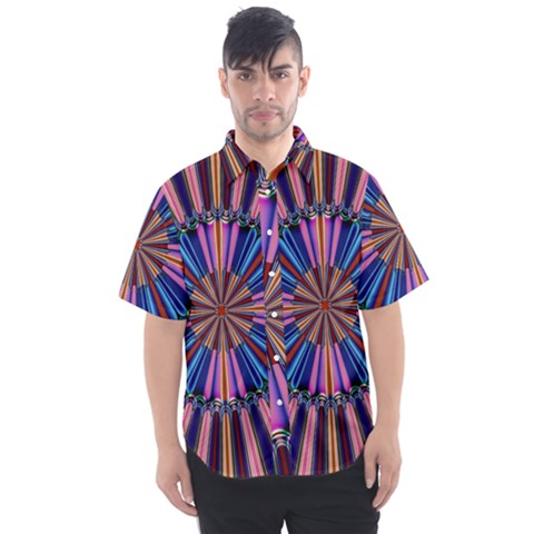 Artwork Fractal Geometrical Design Men s Short Sleeve Shirt by Wegoenart