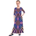 Artwork Fractal Geometrical Design Kids  Quarter Sleeve Maxi Dress View1