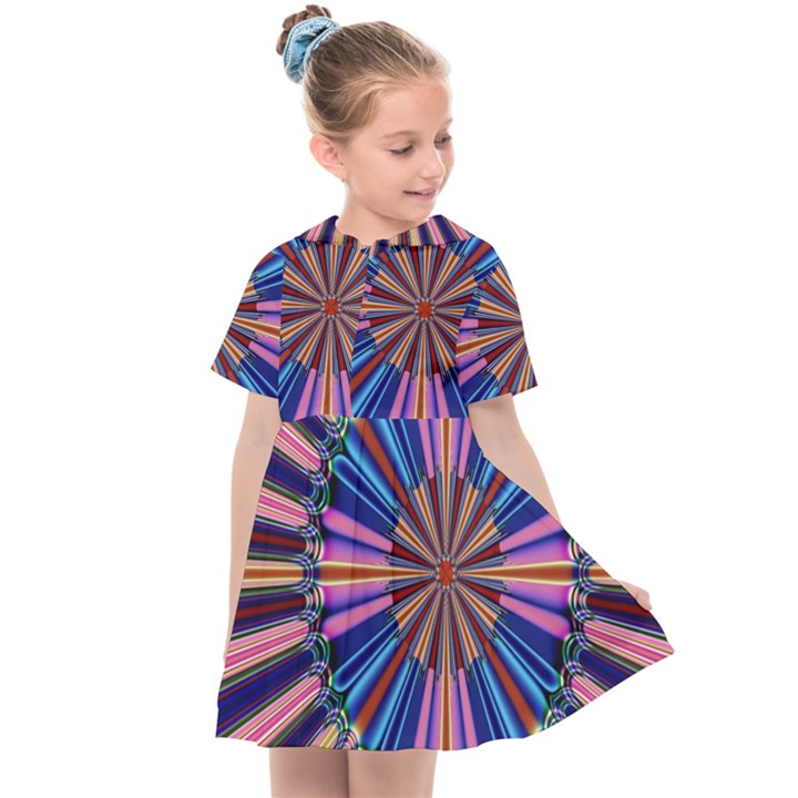 Artwork Fractal Geometrical Design Kids  Sailor Dress