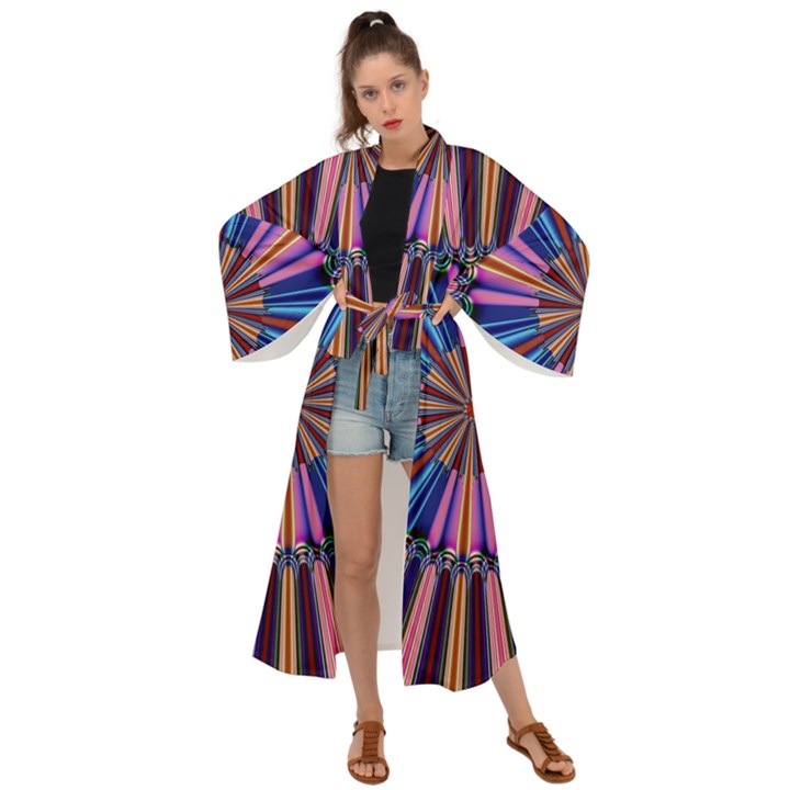 Artwork Fractal Geometrical Design Maxi Kimono