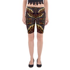 Abstract Art Artwork Fractal Yoga Cropped Leggings by Wegoenart