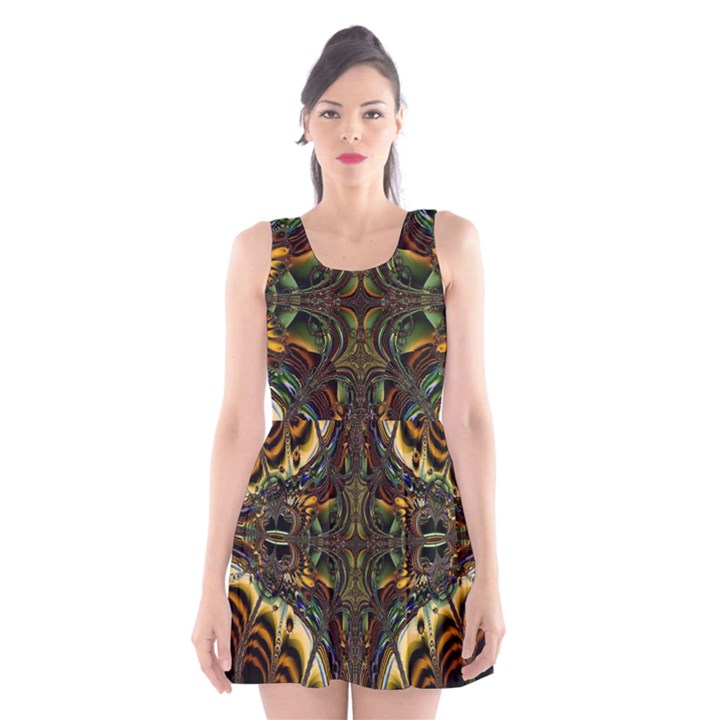 Abstract Art Artwork Fractal Scoop Neck Skater Dress