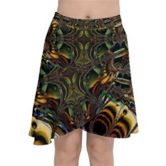 Abstract Art Artwork Fractal Chiffon Wrap Front Skirt by Wegoenart