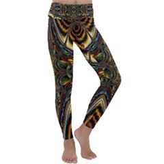 Abstract Art Artwork Fractal Kids  Lightweight Velour Classic Yoga Leggings by Wegoenart