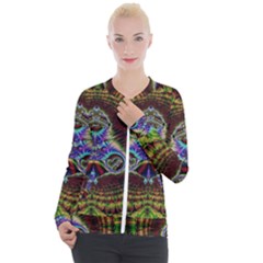 Artwork Fractal Digital Art Casual Zip Up Jacket by Wegoenart