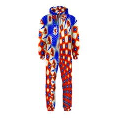 Digital Arts Fractals Futuristic Red Blue Hooded Jumpsuit (kids)