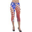 Digital Arts Fractals Futuristic Red Blue Lightweight Velour Capri Leggings  View1