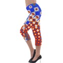 Digital Arts Fractals Futuristic Red Blue Lightweight Velour Capri Leggings  View3