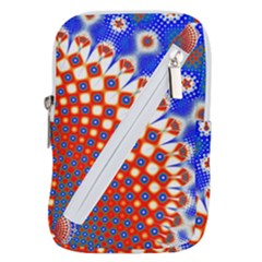 Digital Arts Fractals Futuristic Red Blue Belt Pouch Bag (large) by Wegoenart