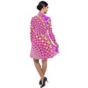 Digital Arts Fractals Futuristic Pink Long Sleeve Chiffon Shirt Dress View2