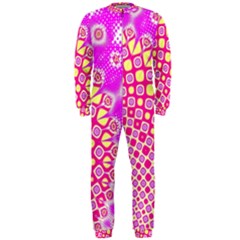 Digital Arts Fractals Futuristic Pink OnePiece Jumpsuit (Men) 