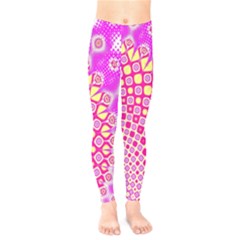 Digital Arts Fractals Futuristic Pink Kids  Legging