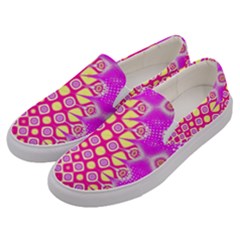 Digital Arts Fractals Futuristic Pink Men s Canvas Slip Ons