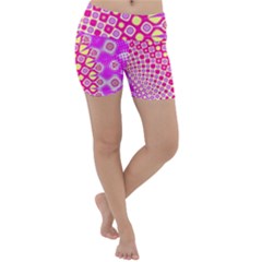 Digital Arts Fractals Futuristic Pink Lightweight Velour Yoga Shorts