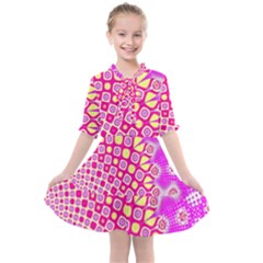 Digital Arts Fractals Futuristic Pink Kids  All Frills Chiffon Dress