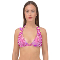 Digital Arts Fractals Futuristic Pink Double Strap Halter Bikini Top