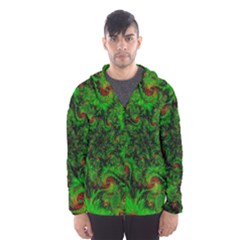 Art Artwork Fractal Digital Art  Green Men s Hooded Windbreaker by Wegoenart