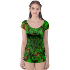 Art Artwork Fractal Digital Art  Green Boyleg Leotard  by Wegoenart