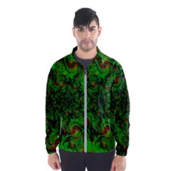 Art Artwork Fractal Digital Art  Green Men s Windbreaker by Wegoenart