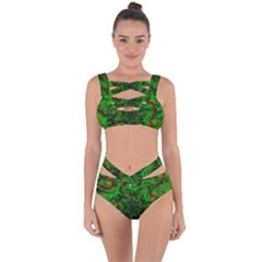 Art Artwork Fractal Digital Art  Green Bandaged Up Bikini Set  by Wegoenart