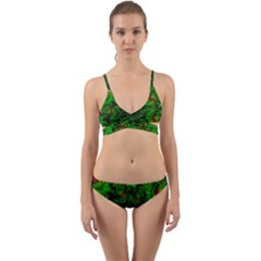 Art Artwork Fractal Digital Art  Green Wrap Around Bikini Set by Wegoenart