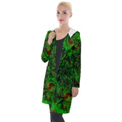 Art Artwork Fractal Digital Art  Green Hooded Pocket Cardigan by Wegoenart