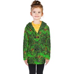 Art Artwork Fractal Digital Art  Green Kids  Double Breasted Button Coat by Wegoenart