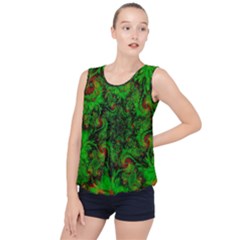 Art Artwork Fractal Digital Art  Green Bubble Hem Chiffon Tank Top by Wegoenart