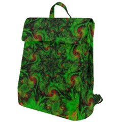 Art Artwork Fractal Digital Art  Green Flap Top Backpack by Wegoenart