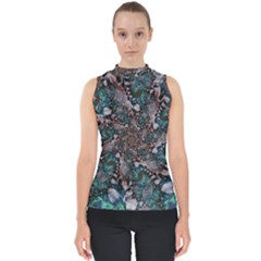 Art Artwork Fractal Digital Mock Neck Shell Top by Wegoenart